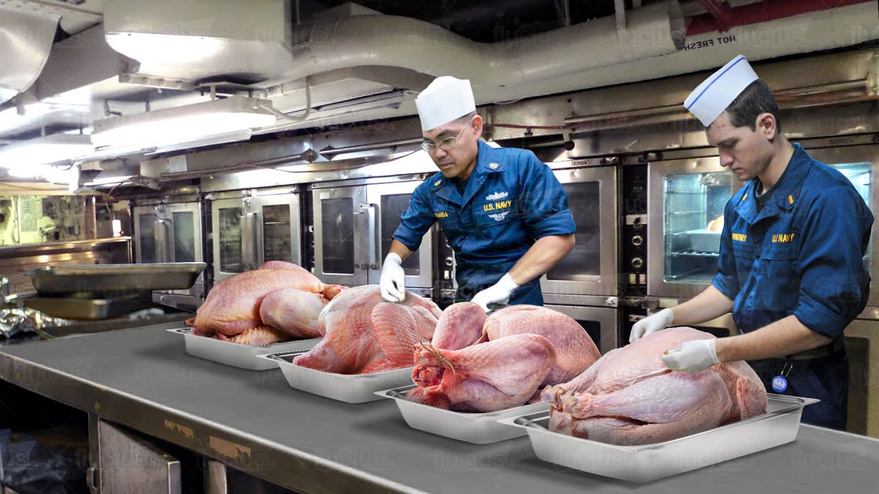 Inside US $13 Billion Aircraft Carrier Tiny Kitchen Feeding Entire City at Sea