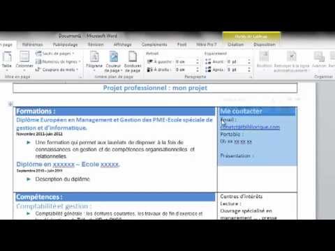 comment construire un c.v