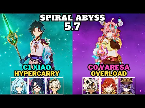 [Spiral Abyss 5.7] NO CRYO | C1 Xiao Hypercarry & C0 Varesa Overload | Genshin Impact