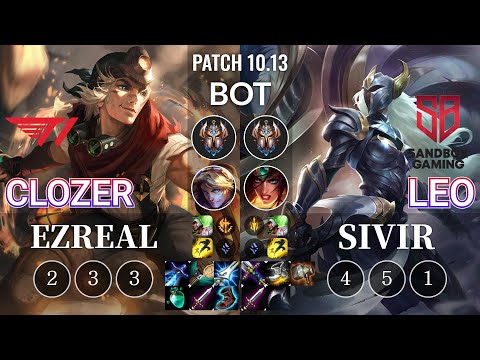 T1 Clozer Ezreal vs SB Leo Sivir Bot - KR Patch 10.13