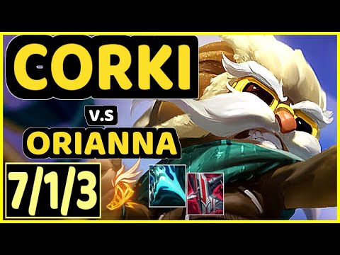 MINIDUKE (CORKI) vs ORIANNA - 7/1/3 KDA MID GAMEPLAY - EUW Ranked GRANDMASTER