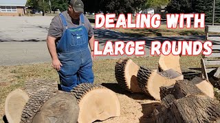 Got large firewood rounds?  What is the best way to break them down to manageable size?
