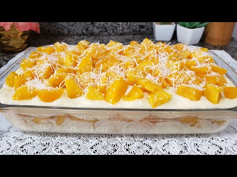 SOBREMESA TOP!!!! PAVÊ DE PÊSSEGO FÁCIL E DELICIOSO!