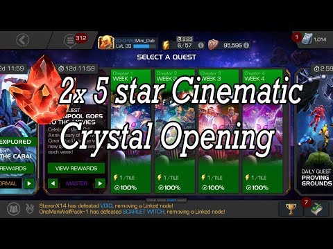 2x 5 star Cinematic Crystal Opening - Marvel Contest of Champions