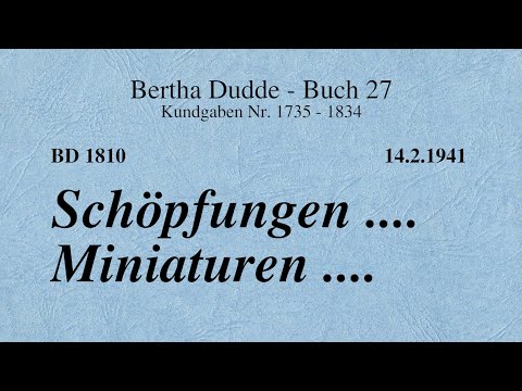 BD 1810 - SCHÖPFUNGEN .... MINIATUREN ....