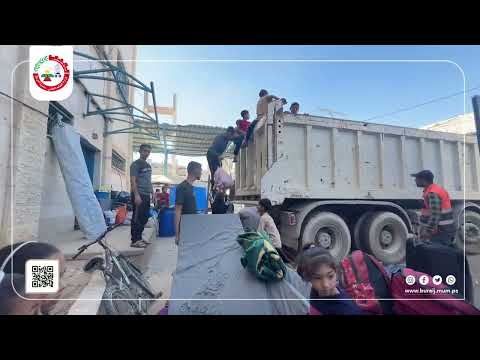 بلدية البريج تنقل الضيوف النازحين في عيادة البريج الصحية التابعة لوكالة غوث وتشغيل اللاجئين