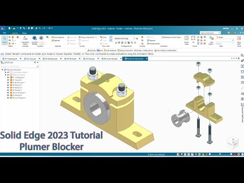 Solid Edge 2023 Tutorial - Plumer Blocker Design