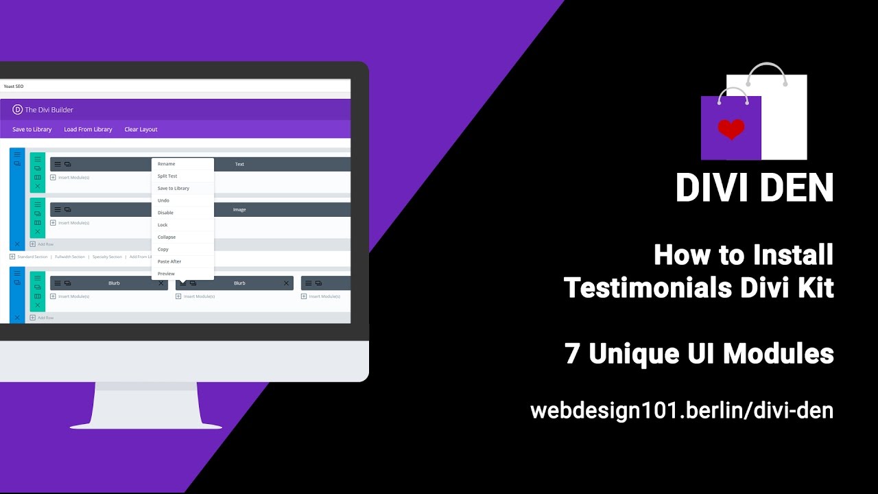 Testimonials Divi Layout Kit with 7 UI Modules. Responsive. Easy to Use.