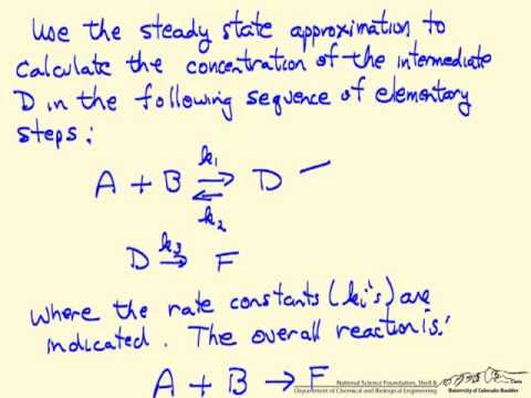 Using Steady-State Approximation to Determine Rate Expressions