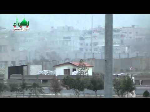 استهداف قوات النظام في فرع المخابرات الجوية من قبل لواء جيش المسلمين في مدينة حرستا في محافظة ريف دمشق