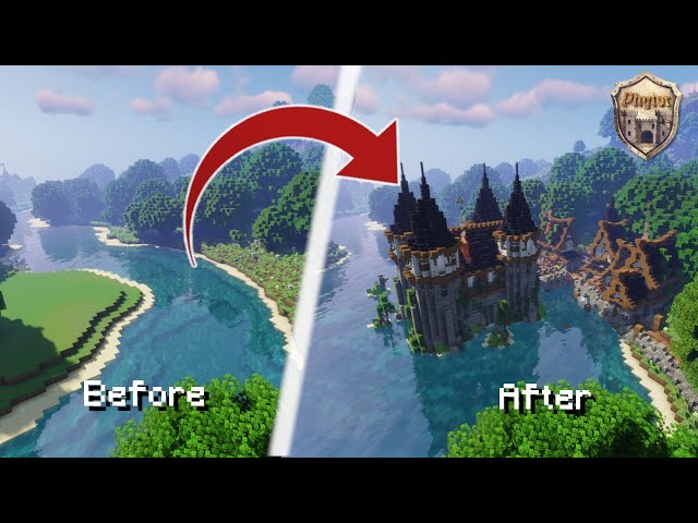 Medieval Lake Castle + Village! Minecraft Map