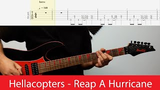 Hellacopters - Reap A Hurricane Rhythm Guitar Cover With Tabs And Backing Track(Eb Standard)