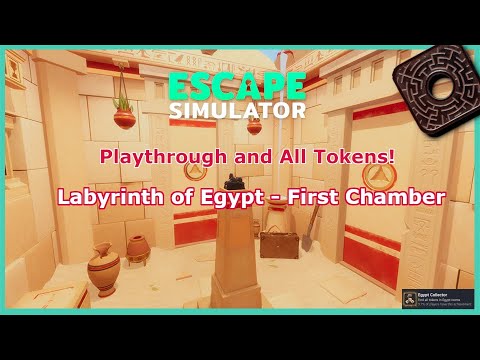 Escape Simulator-First Chamber Playthrough and All Tokens | Labyrinth of Egypt 1/5 | No commentary