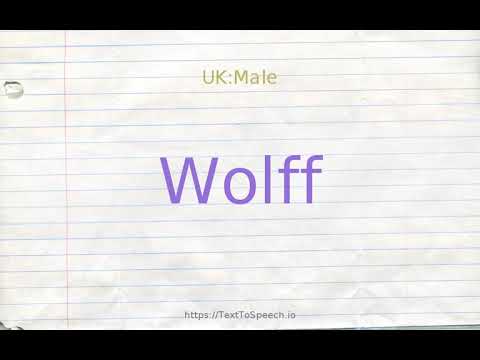 How to pronounce wolff