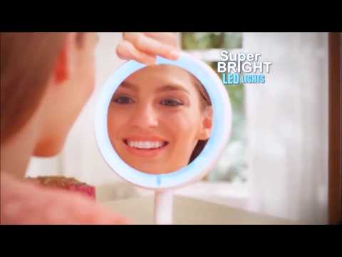 Miroir double face LED de maquillage pliable et portable