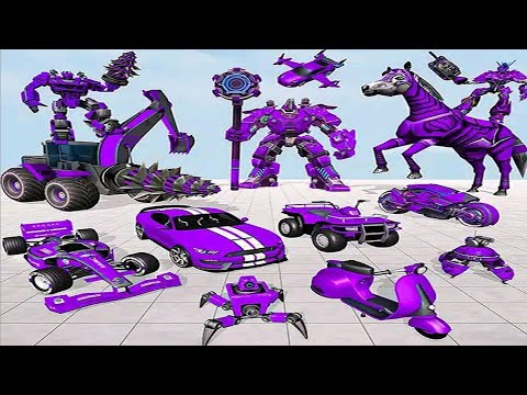 Futuristic Flying Robot Car Transform City War 2023 - Android iOS Gameplay