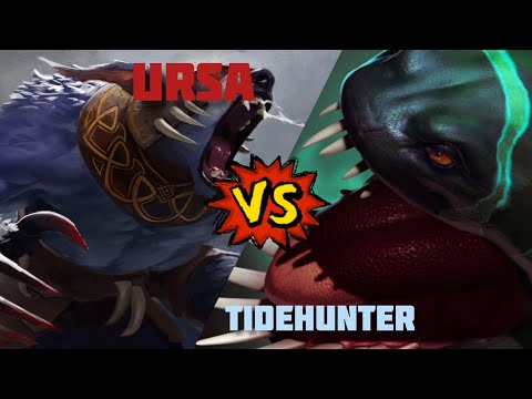Ursa vs Tidehunter, 1x1 figth, #dota2