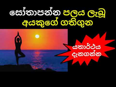 සෝතාපන්න පලය ලැබූ අයෙකුගේ ගතිගුන