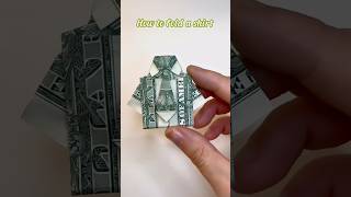 How to fold a men&#39;s shirt with a dollar bill #diy #easytomake #money #dollarbillorigami