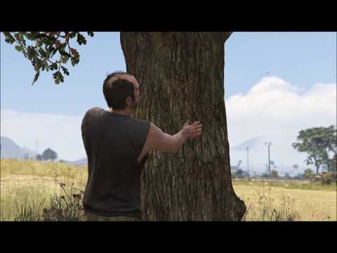 Trevor smashing his head against a tree (Daytime)