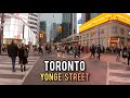 Toronto Saturday Yonge Street Downtown Walking Tour Canada 4k