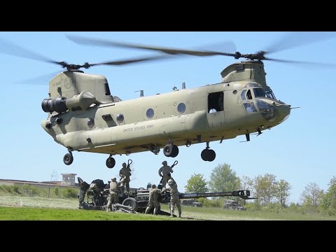 Sling-load! CH-47 Chinooks Carry the M777 Howitzers