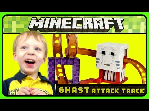 Minecraft Ghast Attack Track Set Toy Hot Wheels with Pigman & Minecart! Play Doh Surprise Eggs Fun