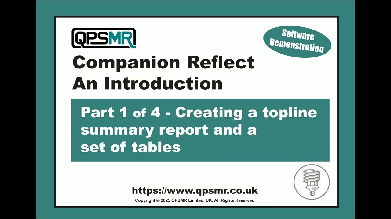 QPSMR Limited - QPSMR Companion Reflect Introduction - Part 1 of 4