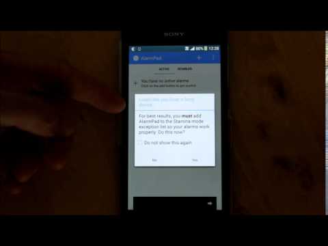 Setting up AlarmPad to work with Stamina Mode on Sony devices