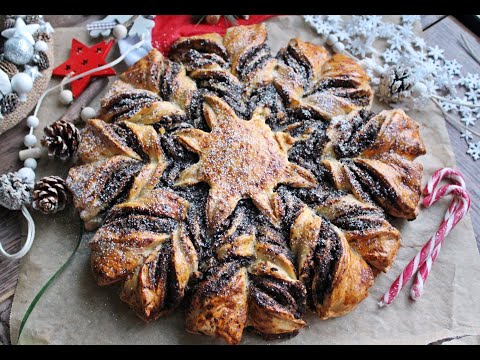YEAST STAR WITH POPPY SEEDS #cake #sweet #Christmas Eve