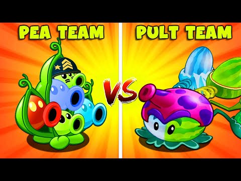 PvZ2 PEA Team vs PULT Team vs Zombie Level 10 - Who Will Win?