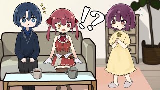 【手描き】青くんの前に姿を現した姉にぶったまげるマリン【ホロライブ/宝鐘マリン/火威青/切り抜き漫画】