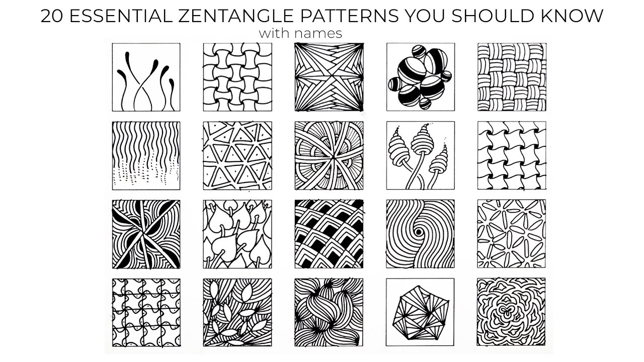 20 Essential Zentangle Patterns You Should Know | With Names