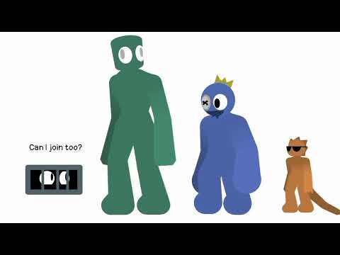Dr Livesey walk Rainbow Friends animation (Blue, Green, Orange, Purple)