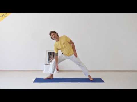 Drehendes Helden Dreieck - Virabhadrasana Variation - 84 Hauptasanas - Teil 3