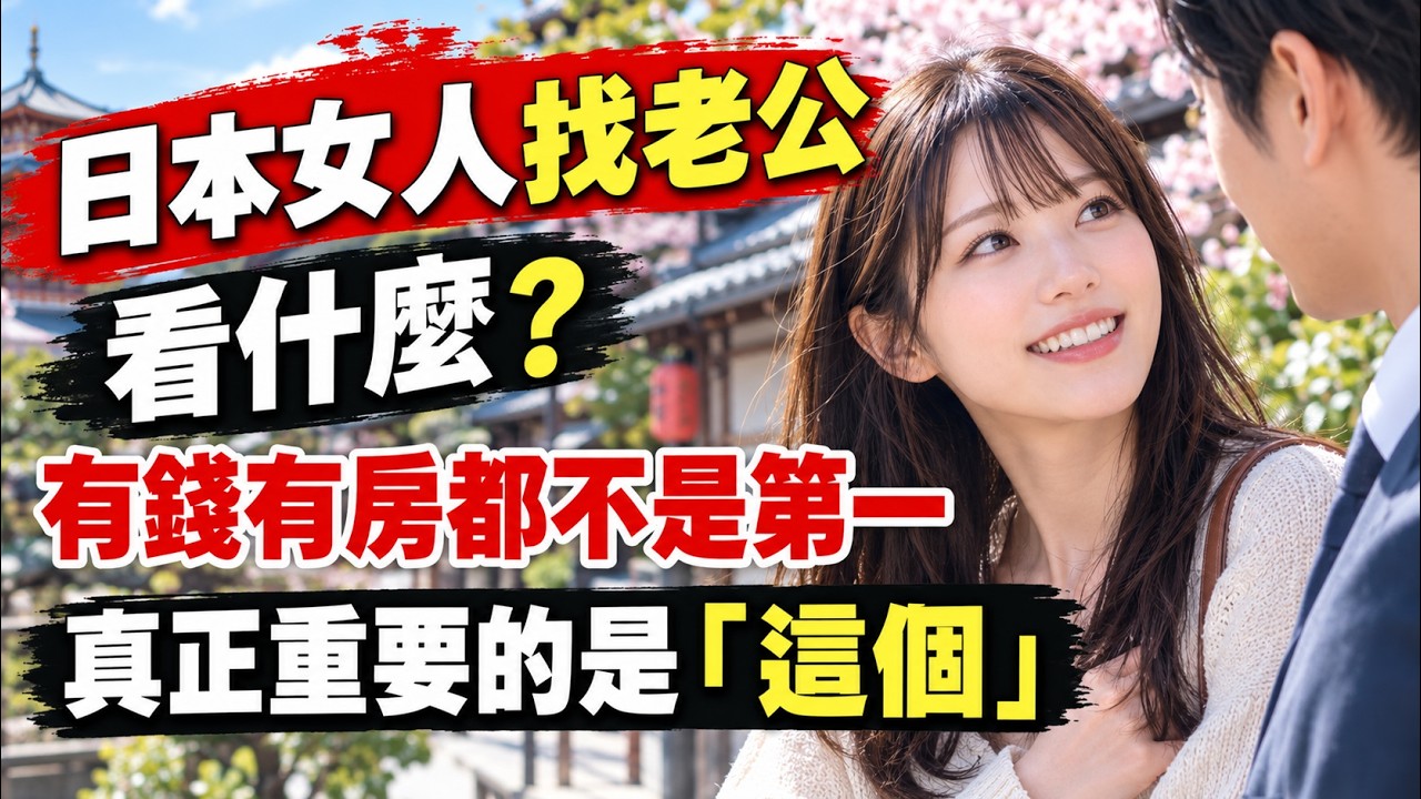日本女人找老公顺序，有车有房不是第一？