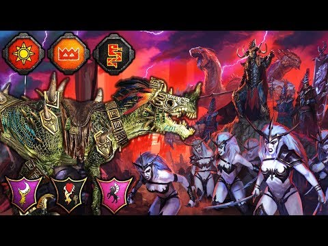 SUBCOMMANDERS - Rage of the Old Ones! - Lizardmen vs. Dark Elves 3v3 - Total War Warhammer 2