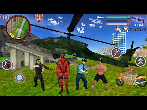 Deadpool Rope Hero Vice Town Crime Simulator #4 - Fun at Miami Helicopter Ride - Android Gameplay