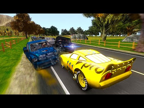 Crazy Lightning McQueen PRO Crashes - GTA 4 Real Car Crashes Ep.67