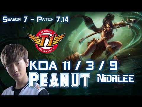 SKT T1 Peanut NIDALEE vs MAOKAI Jungle - Patch 7.14 KR Ranked
