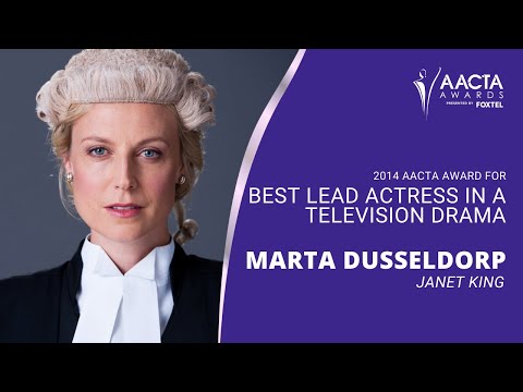 Marta Dusseldorp wins Best Lead Actress in a Television Drama at the 4th AACTA Awards