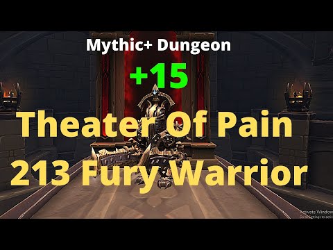 Theater of Pain +15 (3.7K DPS Inspiring Storming) S1 213 Fury Warrior Mythic+ Dungeon Shadowlands