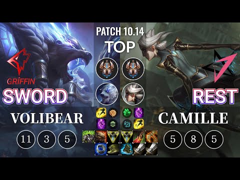 GRF Sword Volibear vs JT Rest Camille Top - KR Patch 10.14