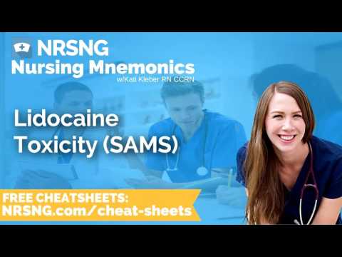 Lidocaine Toxicity SAMS Nursing Mnemonics, Nursing School Study Tips