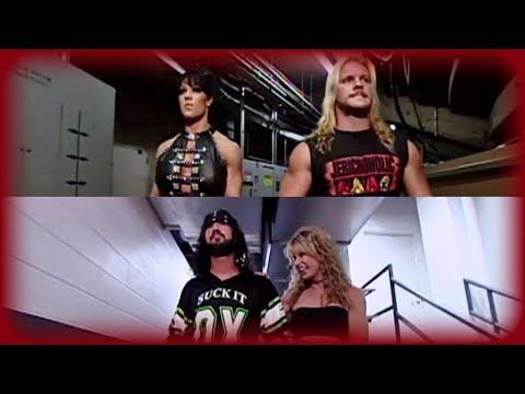 Chris Jericho with Chyna & X-Pac with Tori making their way to the ring: RAW IS WAR, Jan. 31, 2000