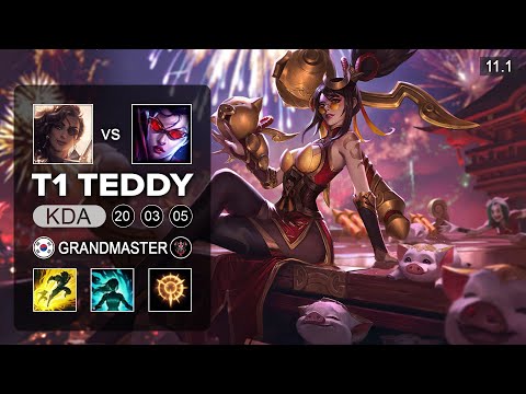 T1 Teddy Vayne Bot vs Samira - KR Grandmaster Patch 11.1