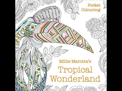 Flip Through | Tropical Wonderland Pocket coloring book by Millie Marotta