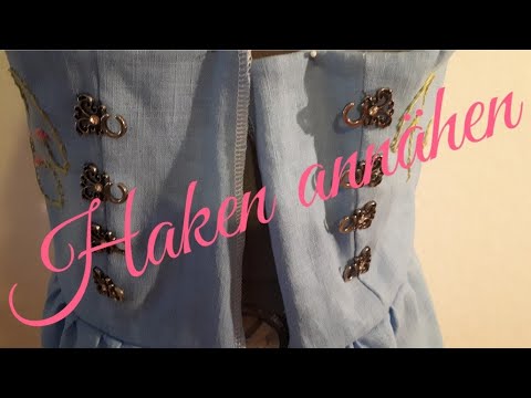Tutorial Haken annähen Dirndl Häkchen annähen Knöpfe annähen