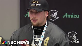 Emotional moment high school senior wins hockey state championship after unthinkable tragedy