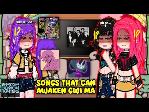 (🇺🇲) Kpop Demon Hunters React To Songs That Can Awaken Gwi Ma! | Ft. Saja Boys | 2x Speed | GACHA